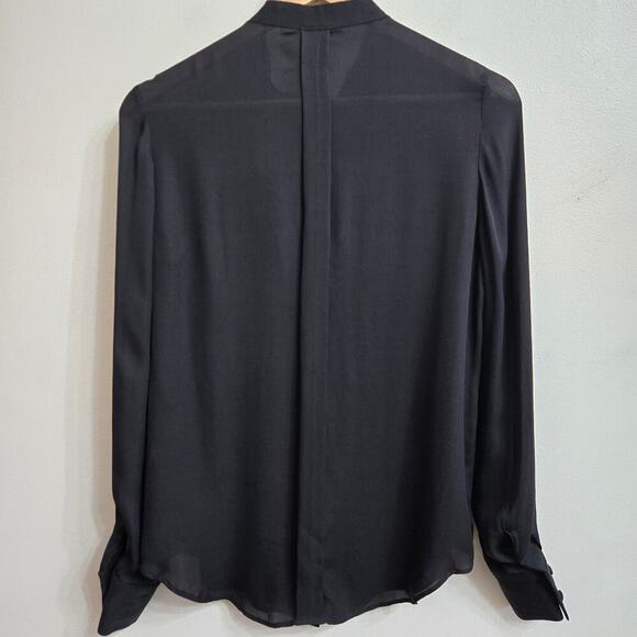 C Major Womens Black Silk Blouse Size 4 Sheer Corpcore Whimsigoth Fairy Grunge - Picture 5 of 10